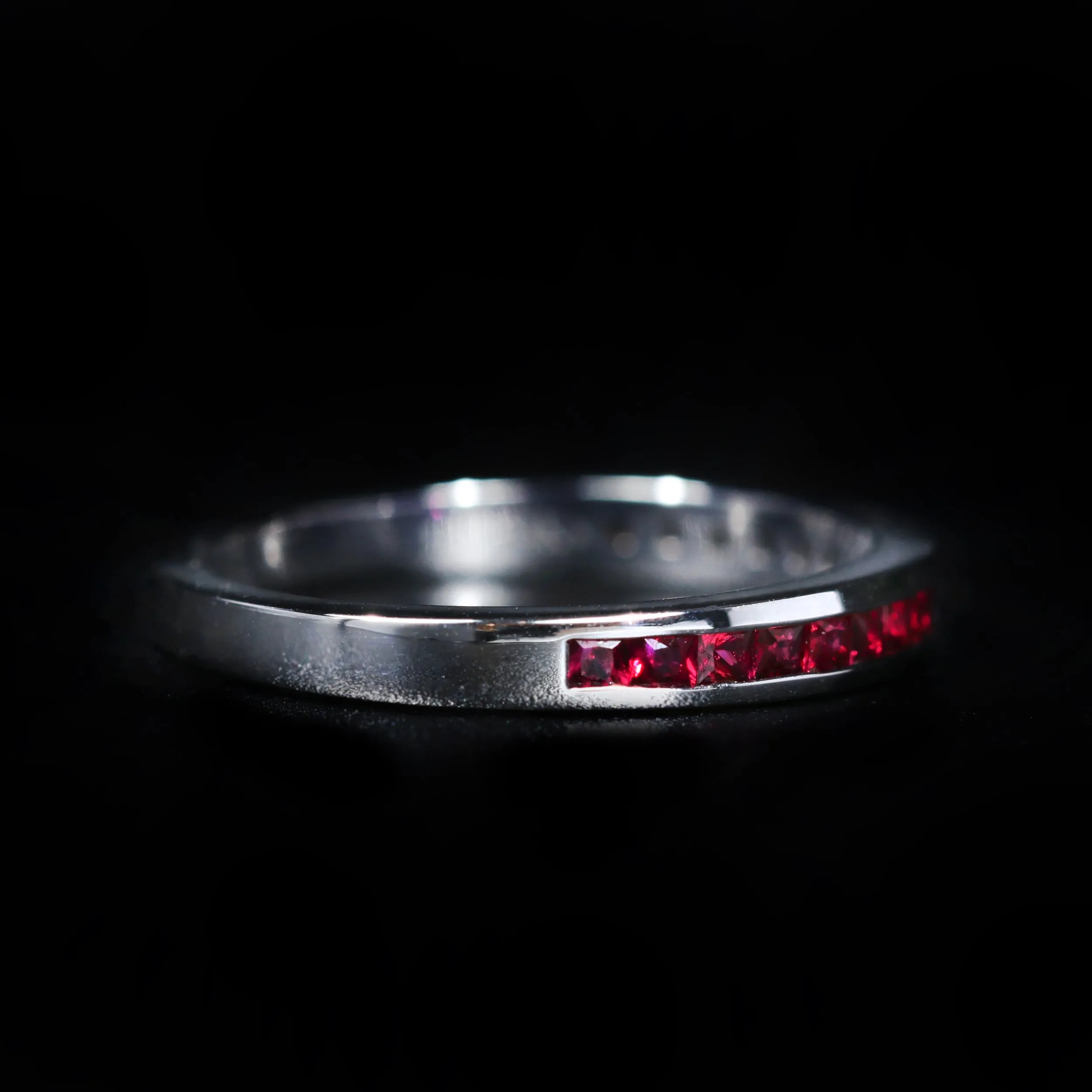 14k White Gold 0.45 CTW Ruby Band