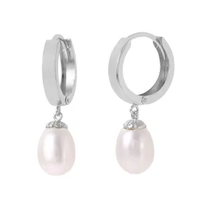 8 Carat 14K Solid White Gold Release The Wish Pearl Earrings