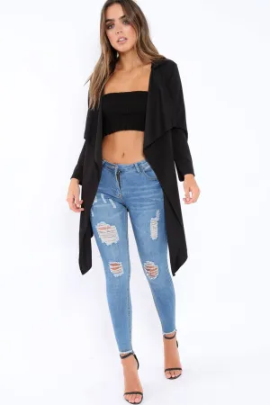 Black Waterfall Frill Jacket - Bexley