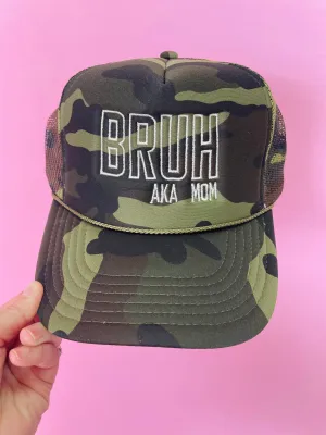 Bruh Aka Mom Camo Foam Cap