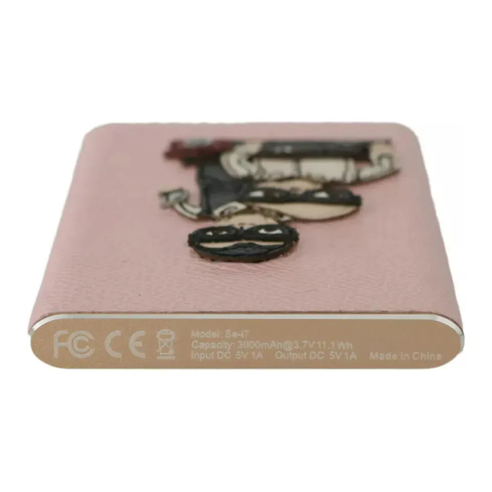 Dolce & Gabbana Chic Pink Leather Power Bank