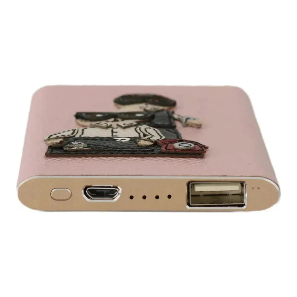 Dolce & Gabbana Chic Pink Leather Power Bank