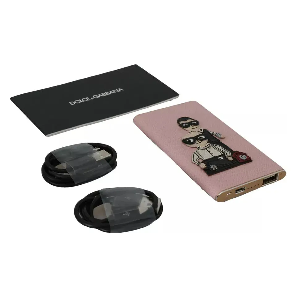 Dolce & Gabbana Chic Pink Leather Power Bank