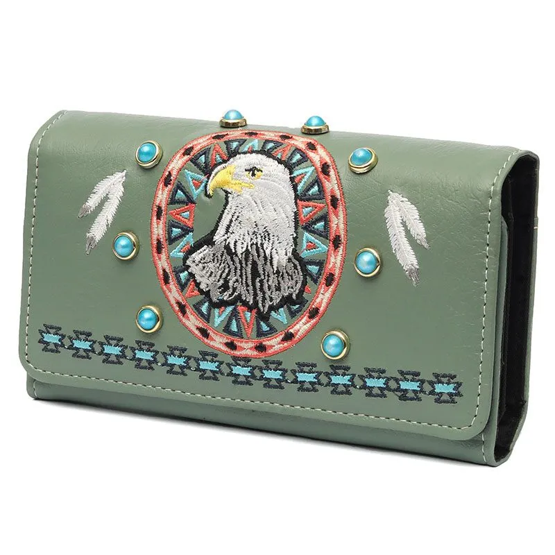 Embroidered Clutch Purse - Eagle Design