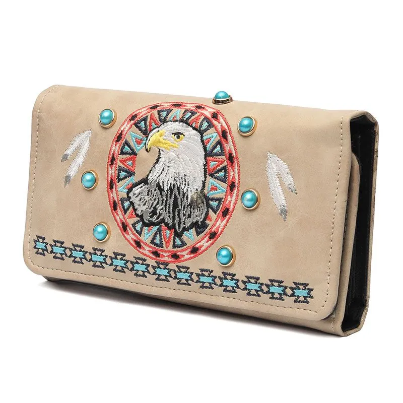 Embroidered Clutch Purse - Eagle Design