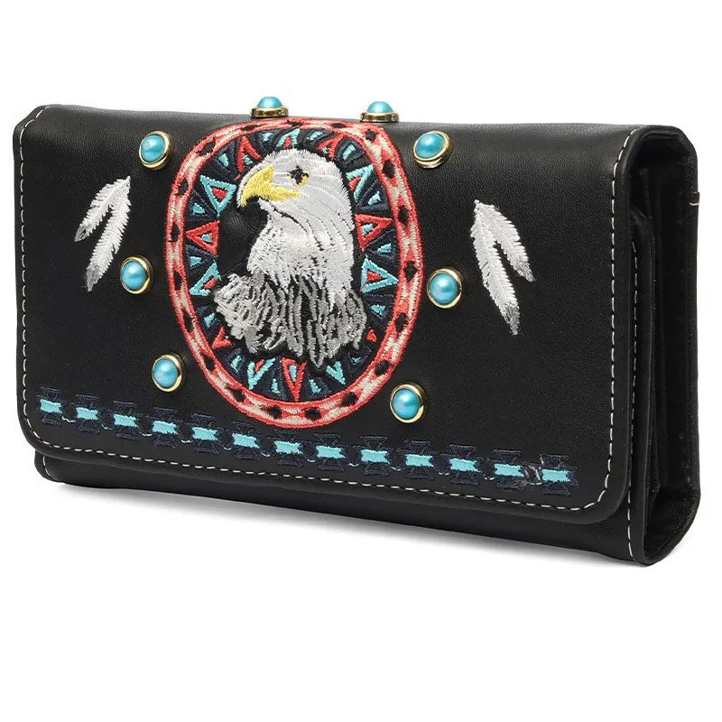 Embroidered Clutch Purse - Eagle Design