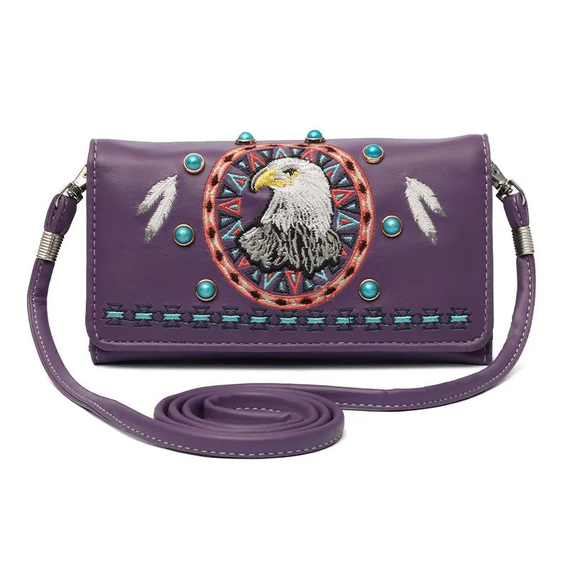 Embroidered Clutch Purse - Eagle Design