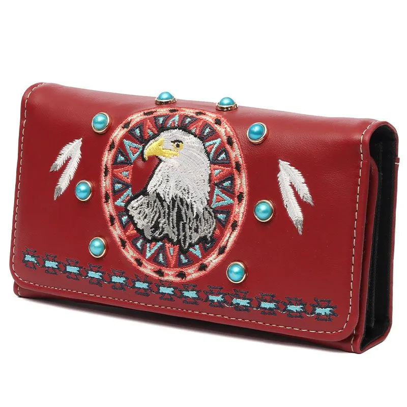 Embroidered Clutch Purse - Eagle Design