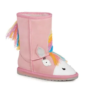 EMU Kids Magical Unicorn Pink Wool Boot