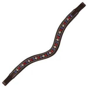 ExionPro Designer Red, Blue & White linked Crystal Browband