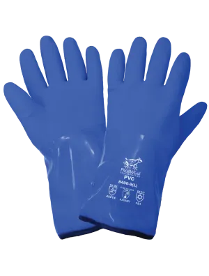 Global Glove FrogWear Cold Protection PVC Chemical Handling Gloves - Blue