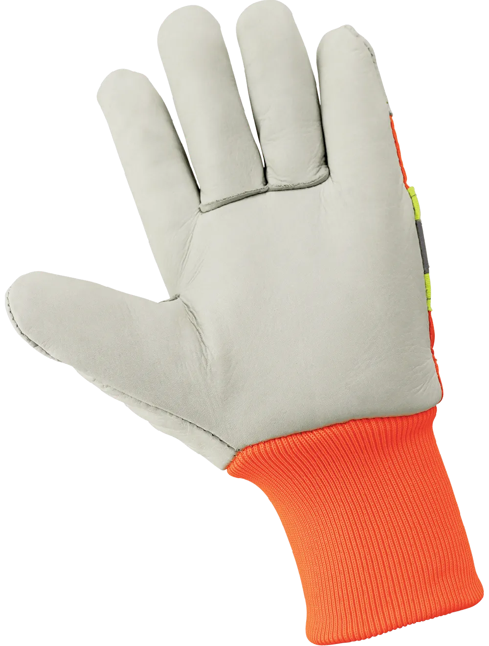 Global Glove High-Visibility Standard-Grade Cowhide Leather Insulated Gloves with Knit Wrist