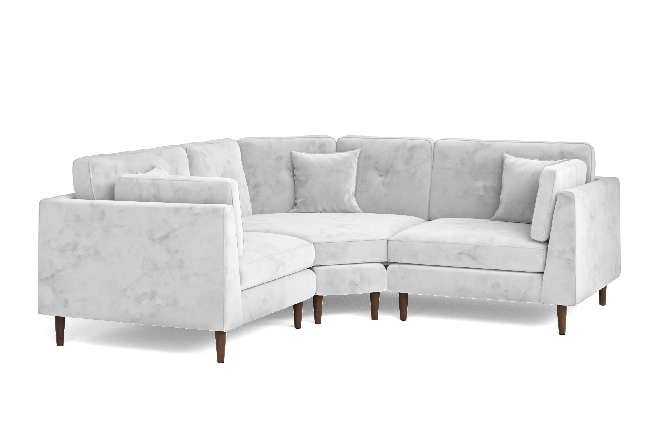 Ragusa 3 Seater Corner Sofa White Velvet