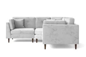 Ragusa 3 Seater Corner Sofa White Velvet