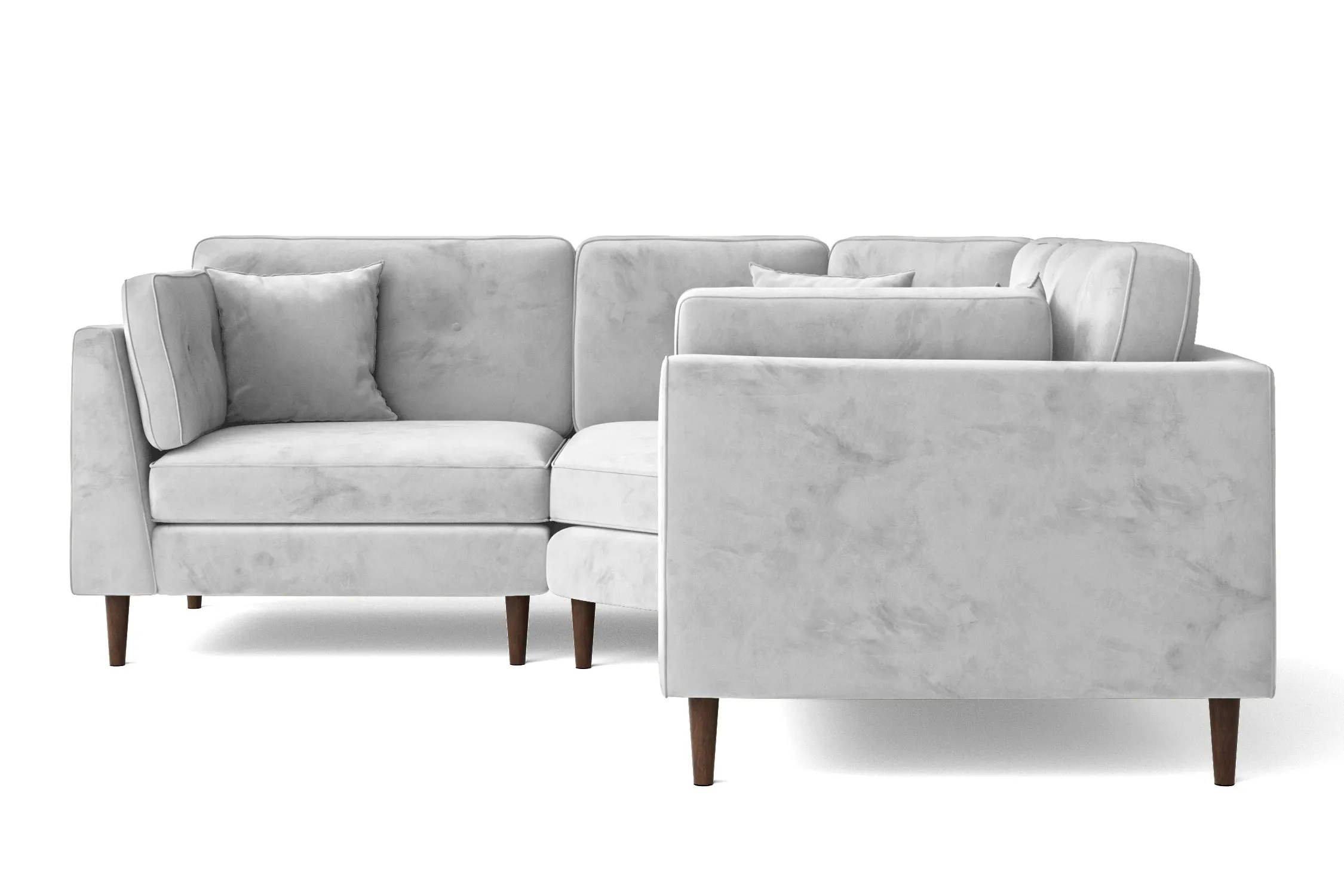 Ragusa 3 Seater Corner Sofa White Velvet