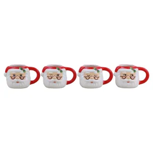 Set of 4 Espresso Mugs - Santa