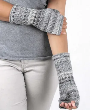 Shupaca Printed Fingerless Gloves -Monochrome