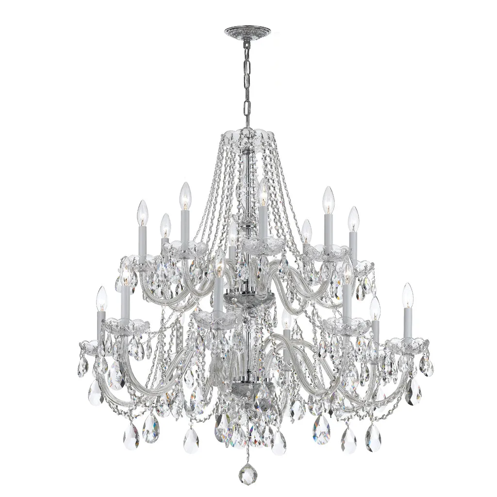 TRADITIONAL CRYSTAL 16-LT POLISHED CHROME CHANDELIER