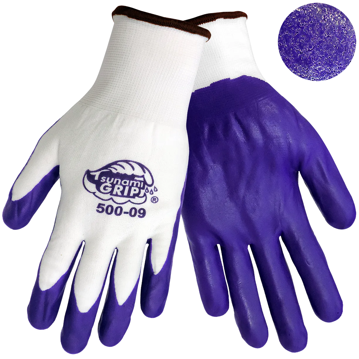 Tsunami Grip® 500 Purple Nitrile Grip Gloves by Global Glove