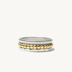 Two-Tone Chic Anxiety Spinning Ring