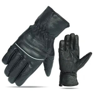 VL476 Premium Leather Driving Glove with Reflective Piping