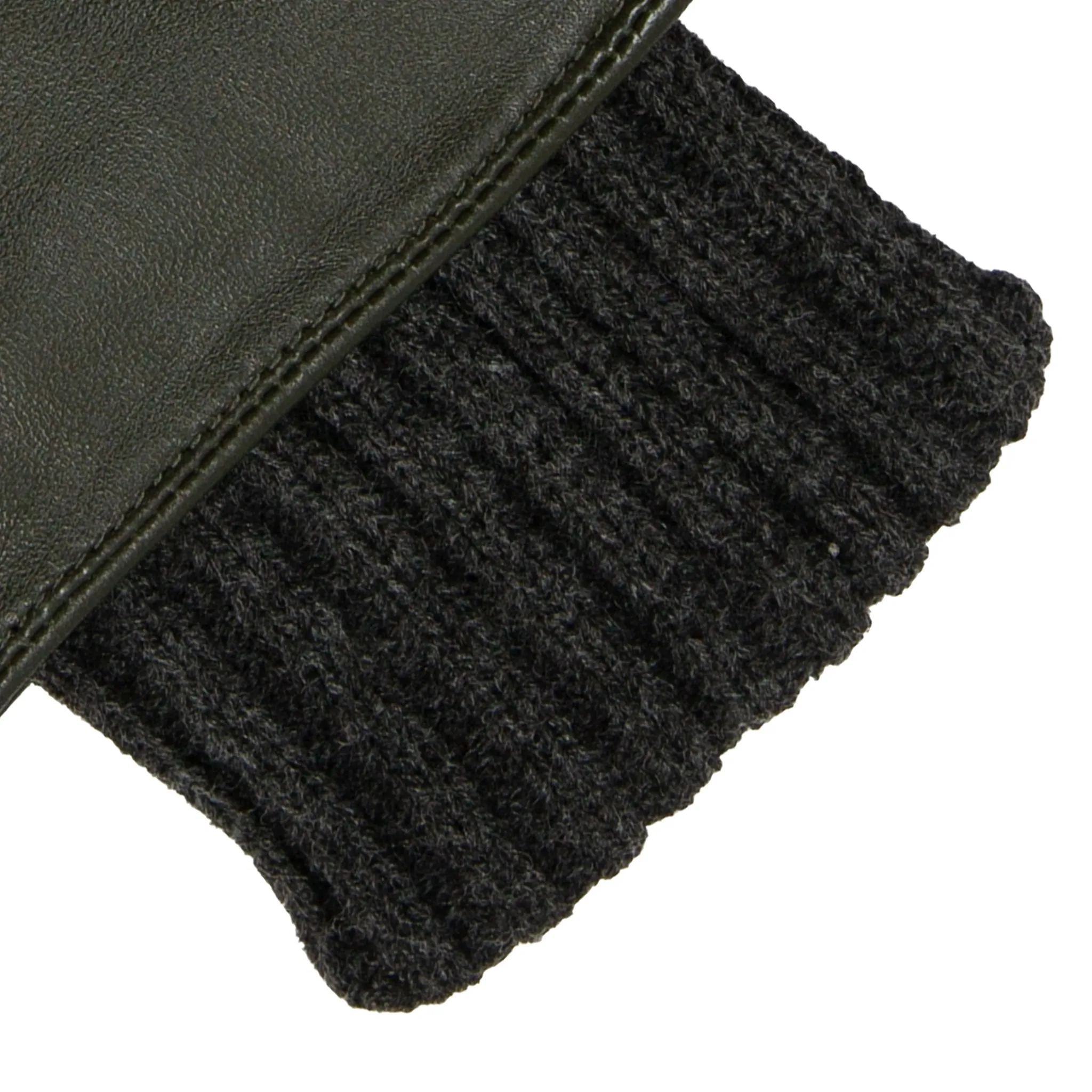 Women’s Touchscreen Water Resistant Lined Waxed Cotton and Leather Gloves with Knitted Cuffs