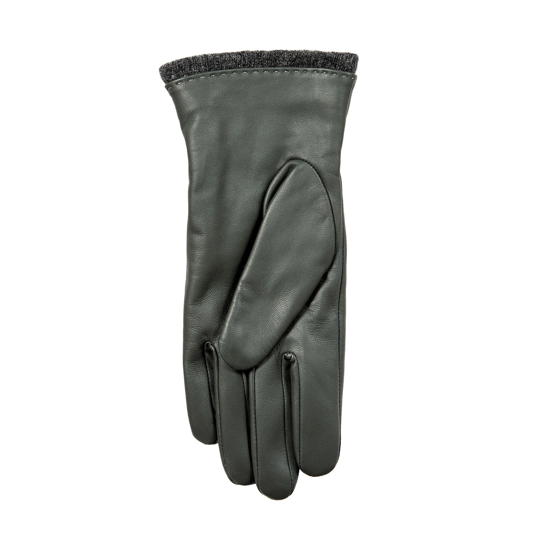 Women’s Wool-Lined Leather Gloves with Quilted Cuffs and Bow