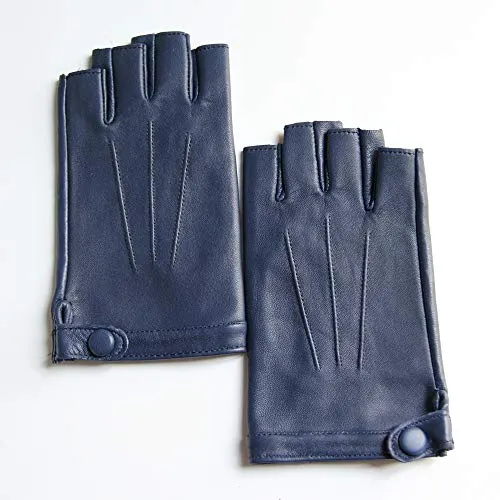 YISEVEN Women's Fingerless Lambskin  Leather Gloves