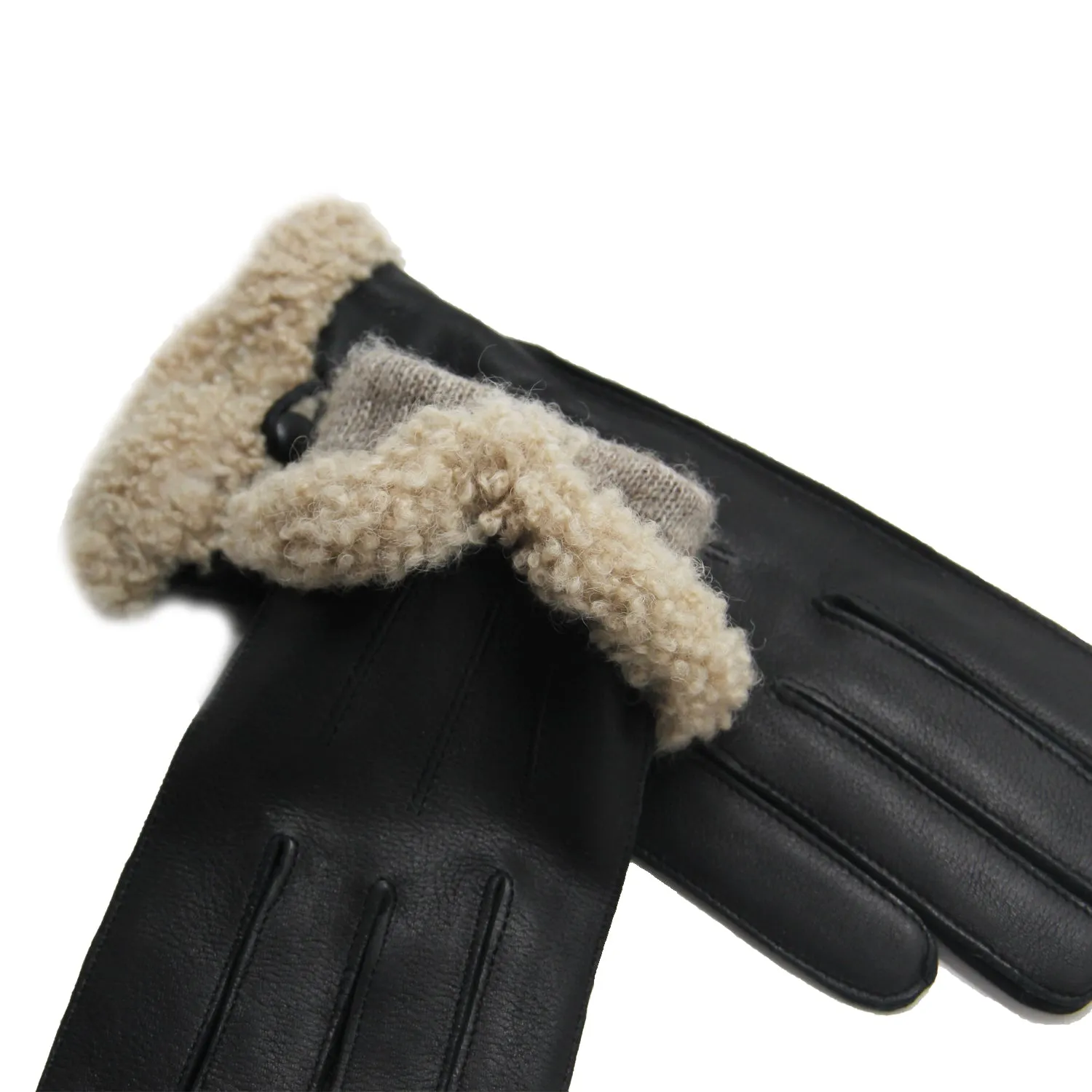 YISEVEN Women's Wool Lined Deerskin Leather Gloves